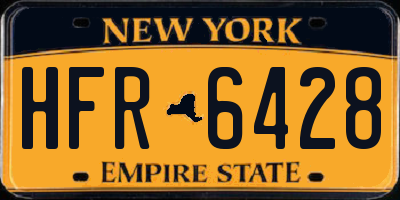 NY license plate HFR6428