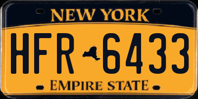 NY license plate HFR6433