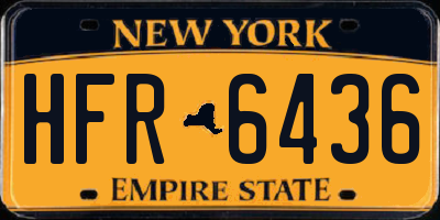 NY license plate HFR6436