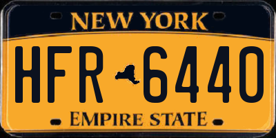 NY license plate HFR6440