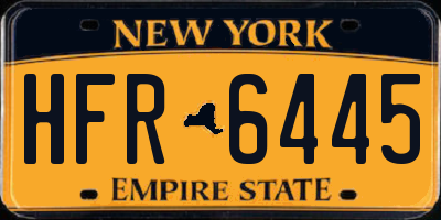 NY license plate HFR6445