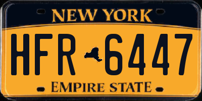NY license plate HFR6447