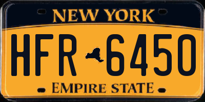NY license plate HFR6450