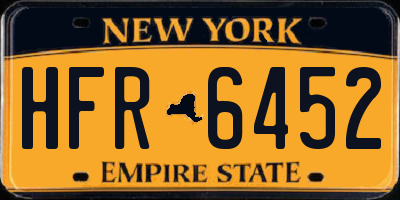 NY license plate HFR6452