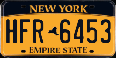NY license plate HFR6453