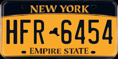 NY license plate HFR6454