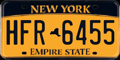 NY license plate HFR6455
