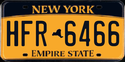 NY license plate HFR6466