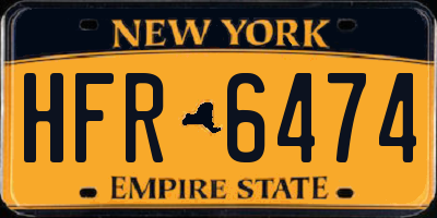 NY license plate HFR6474