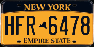 NY license plate HFR6478
