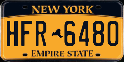 NY license plate HFR6480