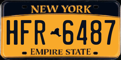 NY license plate HFR6487