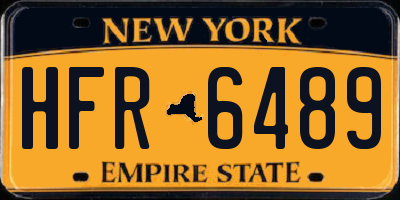 NY license plate HFR6489