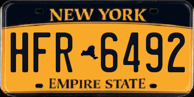 NY license plate HFR6492