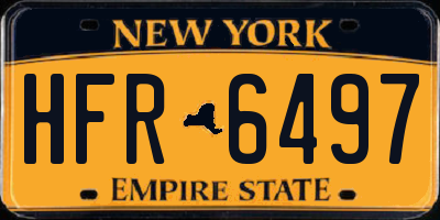 NY license plate HFR6497