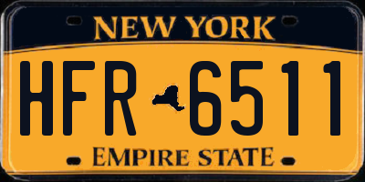 NY license plate HFR6511