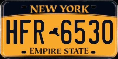 NY license plate HFR6530