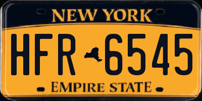 NY license plate HFR6545