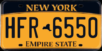NY license plate HFR6550