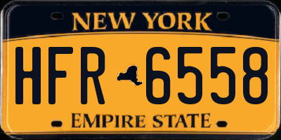 NY license plate HFR6558