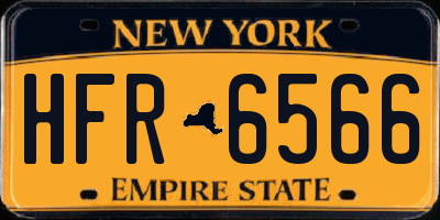NY license plate HFR6566