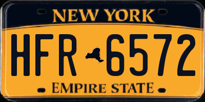 NY license plate HFR6572
