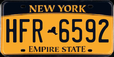 NY license plate HFR6592