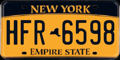 NY license plate HFR6598