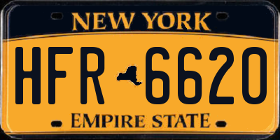 NY license plate HFR6620