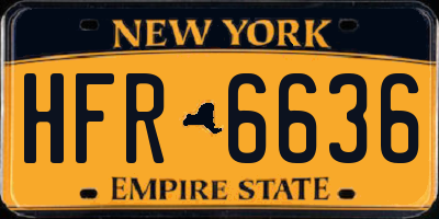 NY license plate HFR6636