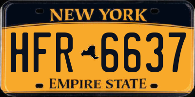 NY license plate HFR6637