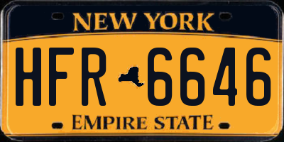 NY license plate HFR6646