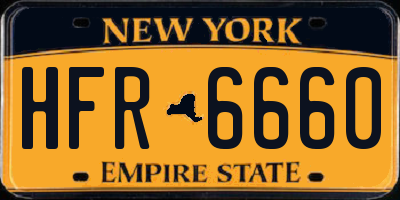 NY license plate HFR6660
