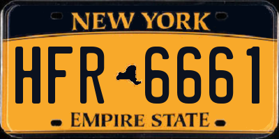 NY license plate HFR6661
