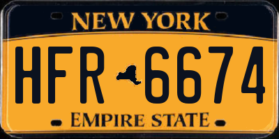 NY license plate HFR6674