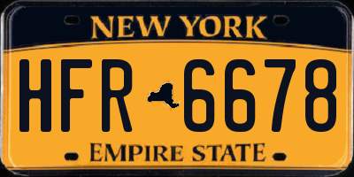 NY license plate HFR6678