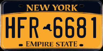 NY license plate HFR6681