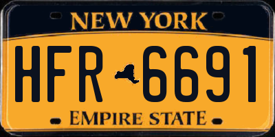 NY license plate HFR6691
