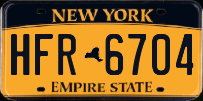 NY license plate HFR6704