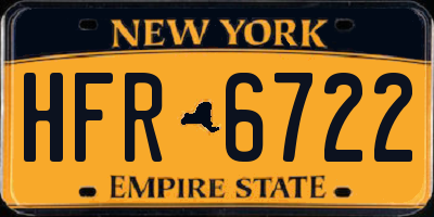 NY license plate HFR6722