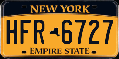 NY license plate HFR6727
