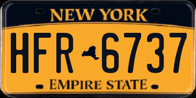 NY license plate HFR6737