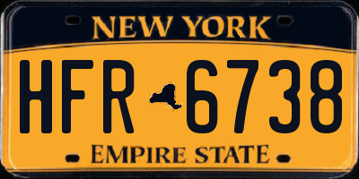 NY license plate HFR6738