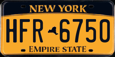 NY license plate HFR6750