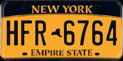 NY license plate HFR6764