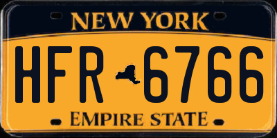 NY license plate HFR6766