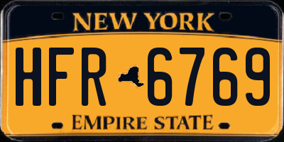 NY license plate HFR6769