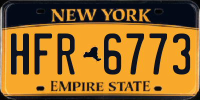 NY license plate HFR6773