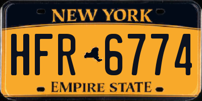 NY license plate HFR6774