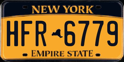 NY license plate HFR6779